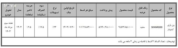 فروش ون باری اینرودز با قیمت جدید (خرداد 1403)